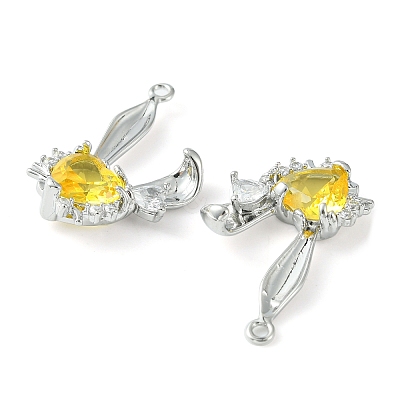 Brass Micro Pave Cubic Zirconia Pendants KK-L208-05P-04-1
