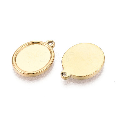 304 Stainless Steel Pendant Cabochon Settings STAS-T067-69G-1