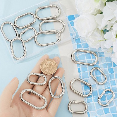 18Pcs 3 Styles Zinc Alloy Spring Gate Rings FIND-SP0001-13-1