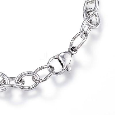 Tarnish Resistant 304 Stainless Steel Charm Bracelets BJEW-G544-05P-1