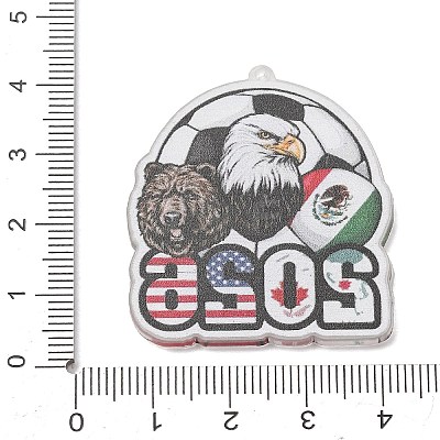 Football Theme Printed Transparent Acrylic Pendants OACR-B055-03C-1