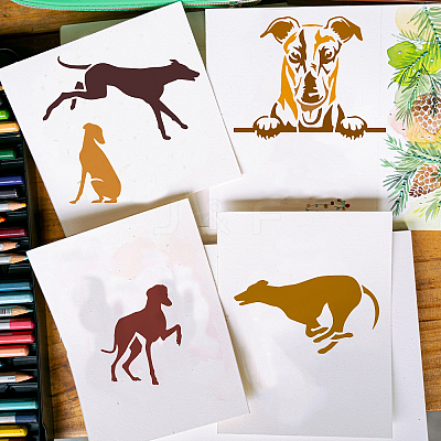 4Pcs 4 Styles PET Hollow Out Drawing Painting Stencils DIY-WH0394-0133-1