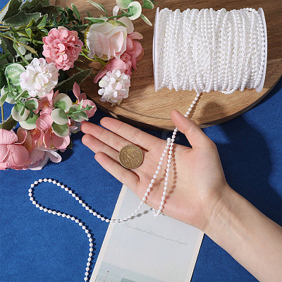 Acrylic Pearl Ball Chains AJEW-WH0766-47B-1