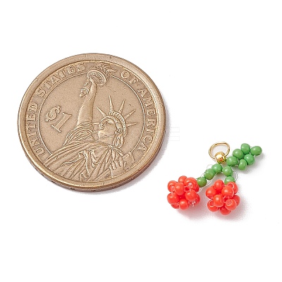 Glass Seed Beaded Pendants PALLOY-MZ00485-1