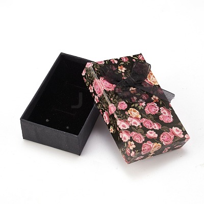 Flower Pattern Cardboard Jewelry Packaging Box CBOX-L007-003A-1