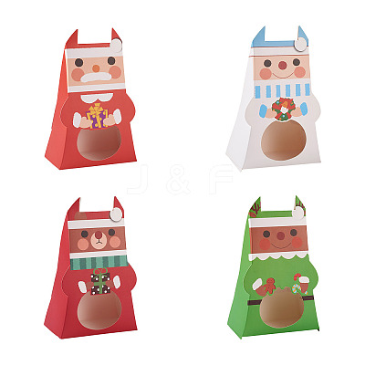40Pcs 4 Colors Christmas Cardboard Paper Boxes CON-MB0001-03-1