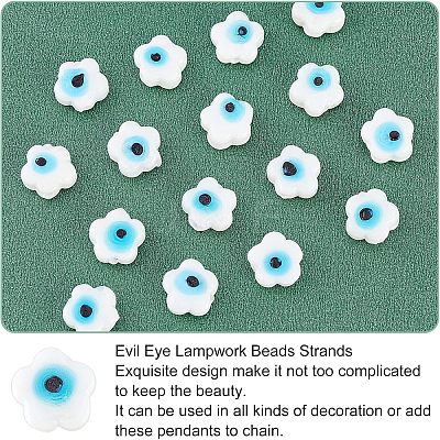 Handmade Evil Eye Lampwork Beads Strands LAMP-FH0001-11-1