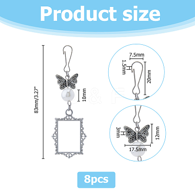 2 Sets Tibetan Style Alloy Butterfly & Painting Frame Pendant Decorations HJEW-UN0001-15-1