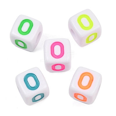 Opaque Acrylic Enamel European Beads AC-ACBA1794-04O-1