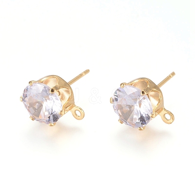 Brass Stud Earring Findings X-KK-L199-A01-G-1