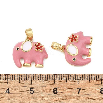 Brass Enamel Pendants KK-T001-04G-B-1