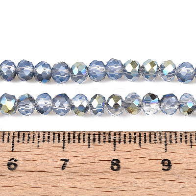 Electroplate Glass Beads Strands X-EGLA-A034-J4mm-S07-1