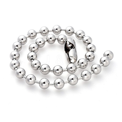 Tarnish Resistant 304 Stainless Steel Ball Chain Necklaces X-NJEW-G326-03P-1