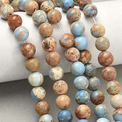 Natural Imperial Jasper Beads Strands G-I122-8mm-13-1