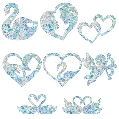 Waterproof PVC Colored Laser Stained Window Film Static Stickers DIY-WH0314-112-1