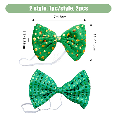 2Pcs 2 Style Cloth & Paillette Elastic Bowknot Ties FIND-FH0008-28-1