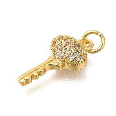 Rack Plating Brass Micro Pave Cubic Zirconia Pendants ZIRC-F142-12C-G-1