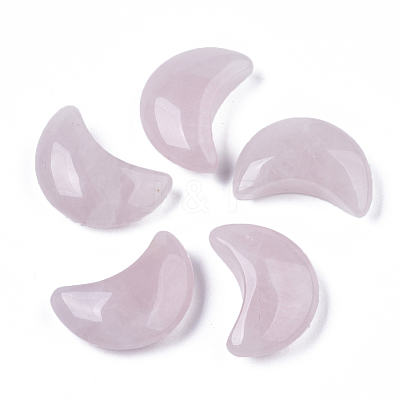 Moon Shape Natural Rose Quartz Healing Crystal Pocket Palm Stones G-T132-001J-1
