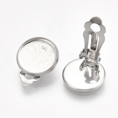 Non-Tarnish 304 Stainless Steel Clip-on Earring Findings STAS-S079-81D-1