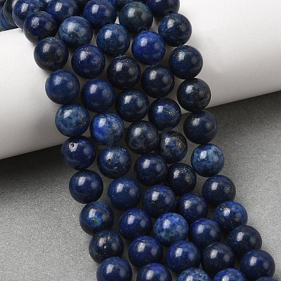 Dyed Round Natural Lapis Lazuli Beads Strands G-K081-8mm-1