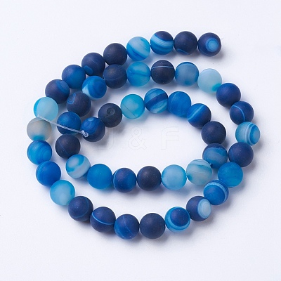 Natural Grade A Striped Agate/Banded Agate Beads Strands G-E478-05-8mm-1
