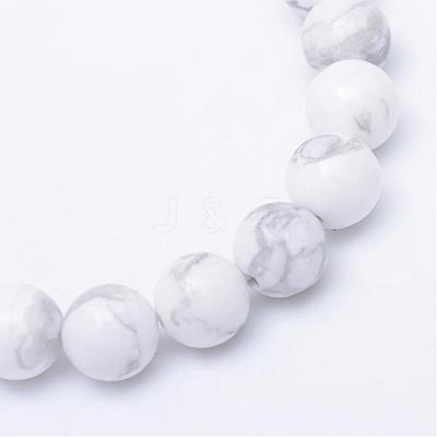 Round Natural Howlite Bead Strands G-R345-4mm-18-1