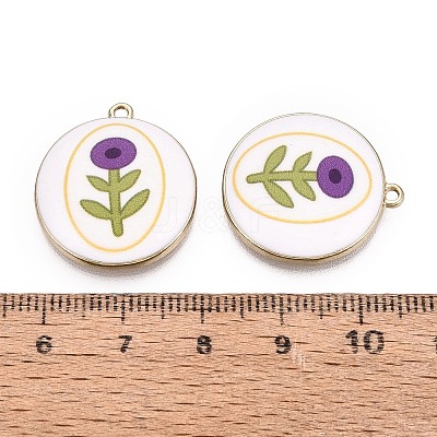 Printed Alloy Enamel Pendants ENAM-N072-03KCG-03-1