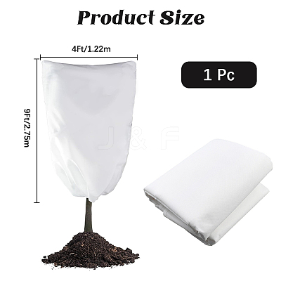 Non-Woven Fabric Thickened Winter Plant Covers with Zipper Drawstring DIY-WH20816-001A-1