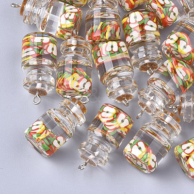 Glass Bottle Pendants X-GLAA-T001-04C-1