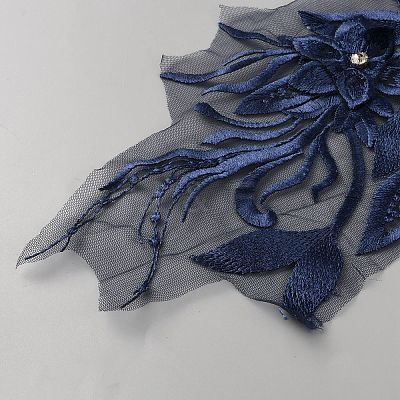 Chemical Fiber Iron Acrylic Embroidery Lace Collar DIY-WH0899-291A-1