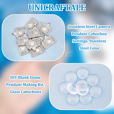 DIY Blank Dome Pendant Making Kit DIY-UN0004-16-1