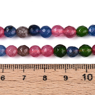 Dyed Natural White Jade Beads Strands G-T139-6mm-60-01-1