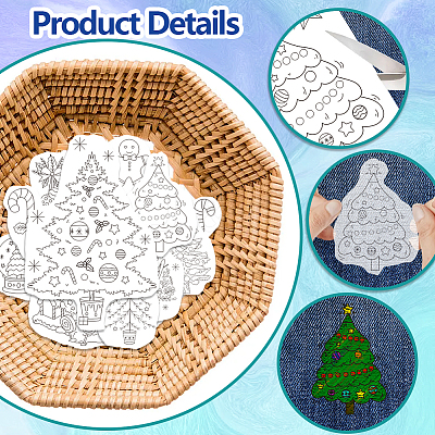 4 Sheets 11.6x8.2 Inch Stick and Stitch Embroidery Patterns DIY-WH0455-211-1