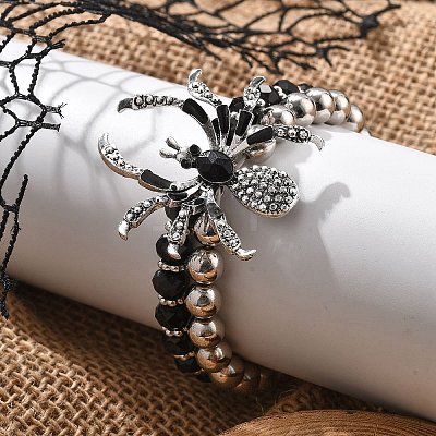 Punk Style Alloy Plastic Charm Bracelets LS-BJEW-K269-01P-1