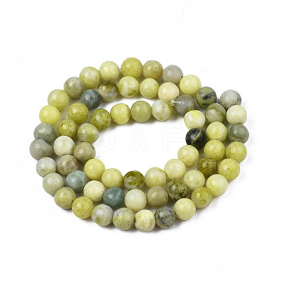 Natural Yellow Mustard Jasper Beads Strands X-G-Q462-6mm-39-1