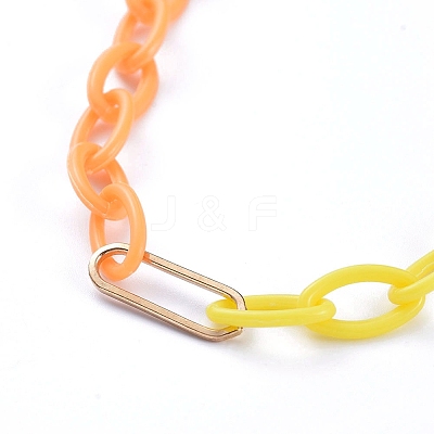 Personalized Two Tone ABS Plastic Cable Chain Necklaces LS-X-NJEW-JN02825-02-1