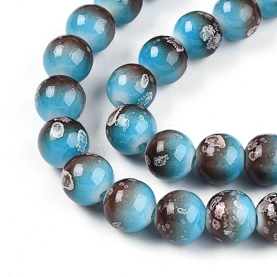 Baking Paint Glass Beads Strands DGLA-N008-10mm-07-1