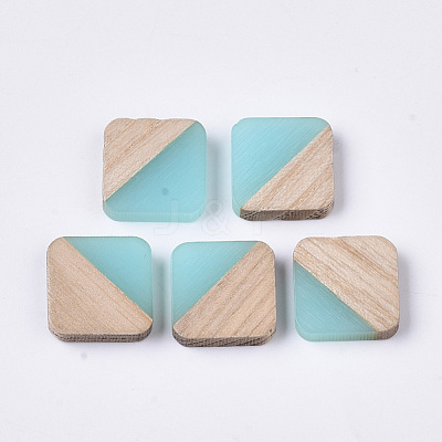 Resin & Walnut Wood Cabochons RESI-S358-A-90H-1