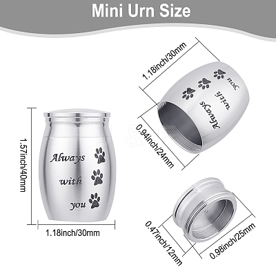 316 Stainless Steel Pet Cinerary Casket AJEW-WH0013-41D-1