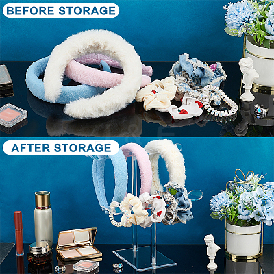T-shaped Acrylic Headband Organizers ODIS-WH0001-37-1