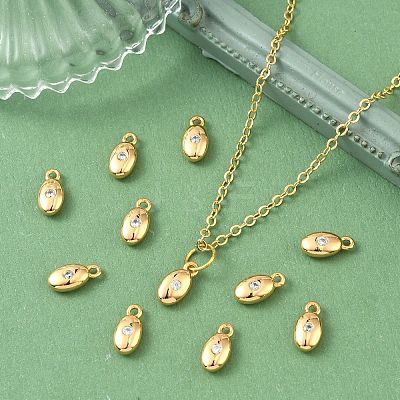 SHEGRACE Brass Micro Pave Clear Cubic Zirconia Charms XGRQ7H210-958G-1