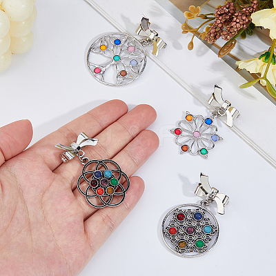 4Pcs 4 Styles Bowknot Brass Brooches JEWB-FH00036-1