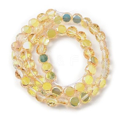 Electroplate Glass Beads Strands X-EGLA-L045-G-HP01-1