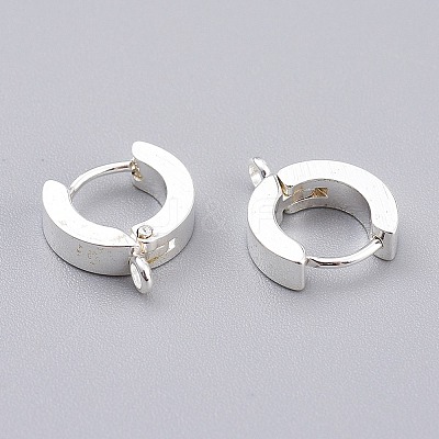 304 Stainless Steel Huggie Hoop Earrings Findings STAS-I167-01C-S-1