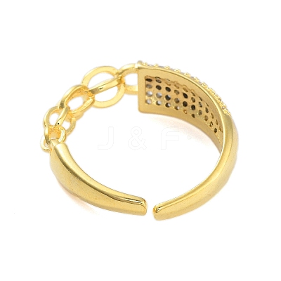 Clear Cubic Zirconia Open Cuff Rings RJEW-L120-006G-1