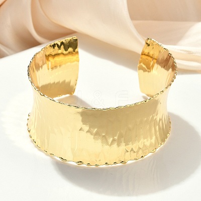 Brass Cuff Bangles for Women BJEW-A038-01A-G-1
