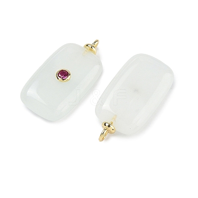 Dyed Natural White Jade Pendants KK-C251-01G-02-1