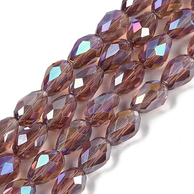 Transparent Electroplate Glass Beads Strands EGLA-N013-T10mm-B02-1