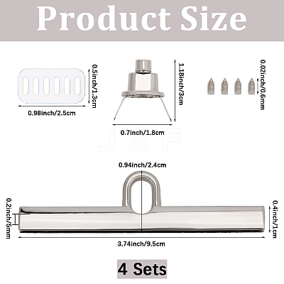 4Pcs Zinc Alloy Twist Bag Lock Purse Catch Clasps PURS-CP0001-03P-1