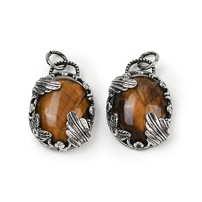 Natural Tiger Eye Pendants G-Z101-02AS-07-1